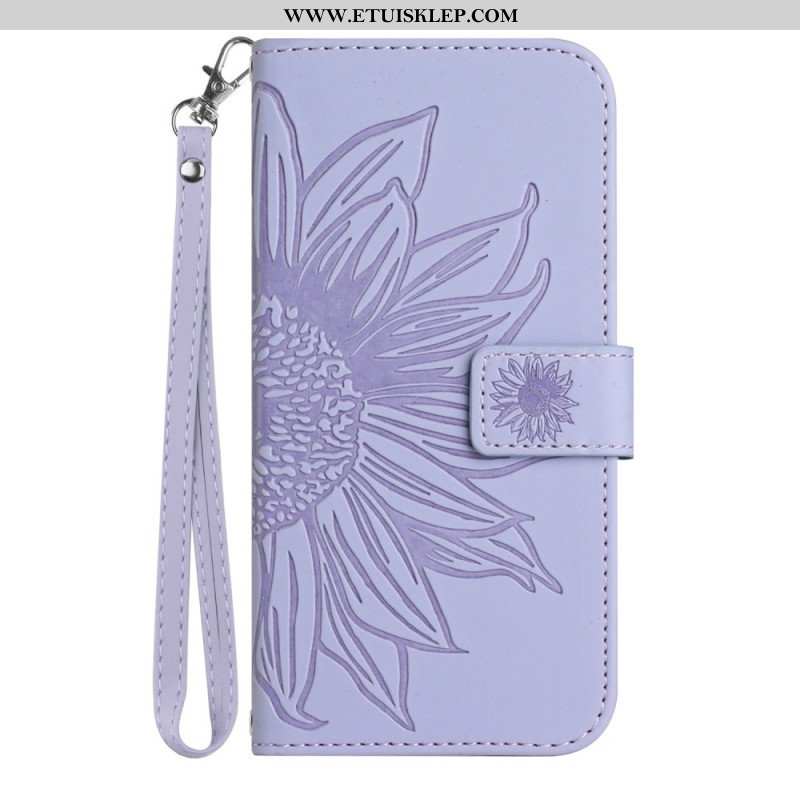 Etui Folio do Poco X5 5G Kwiat Z Smyczem